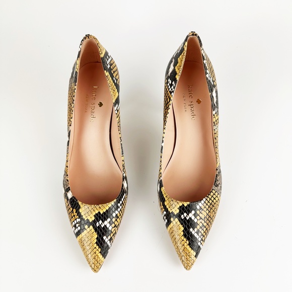 Kate Spade New York Sonia Snakeskin Embossed Leather Pointed Toe Pump 9.5 Heels - Picture 9 of 15